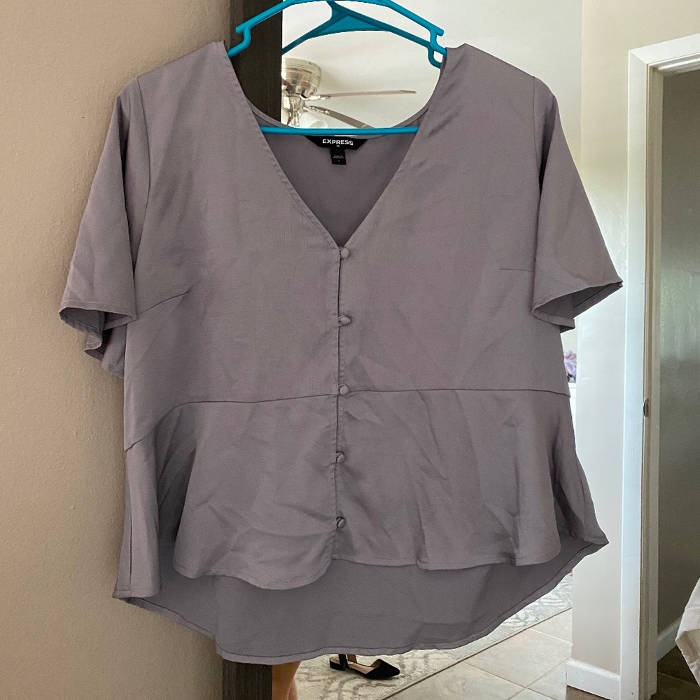 Express Silver silk top